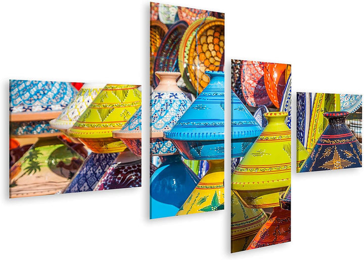 islandburner Bild auf Leinwand Tajines Auf Dem Markt In Marrakesch Marokko Bilder Wandbilder Poster