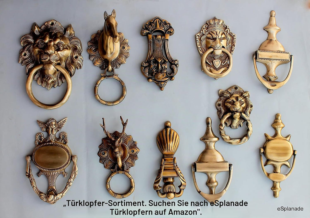 eSplanade Kolonialstil Messing Türklopfer, gelb, 4 X 2 X 20,3 cm