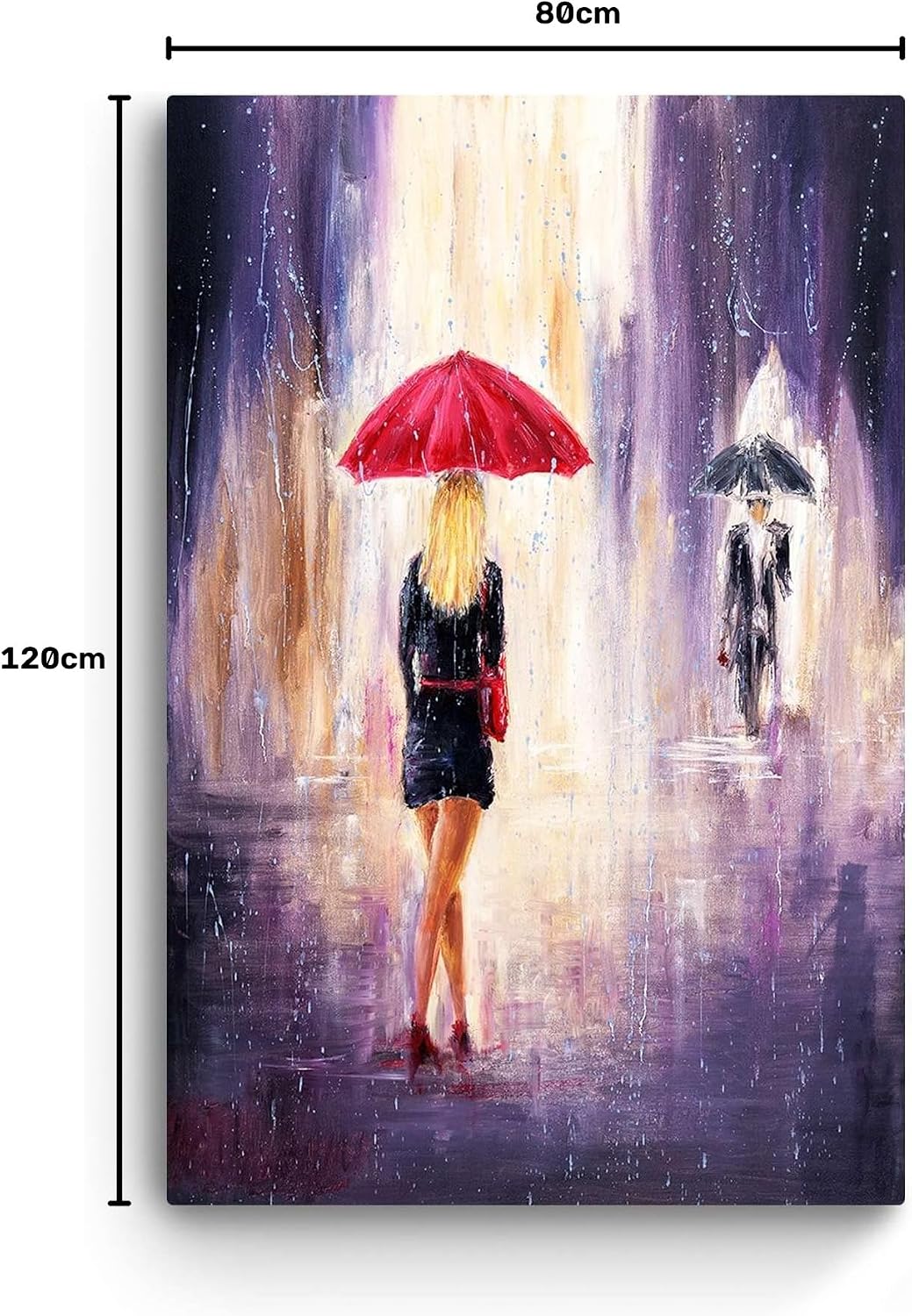 Startonight Bilder Eva Frau mit Ihrem Roten Regenschirm - Leinwandbilder Moderne Kunst - Abstrakte W