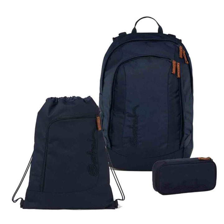 Satch Air Schulrucksack Set 3tlg. inkl. Schlamperbox und Sportbeutel Nordic Blue Skandi Edition, Nor
