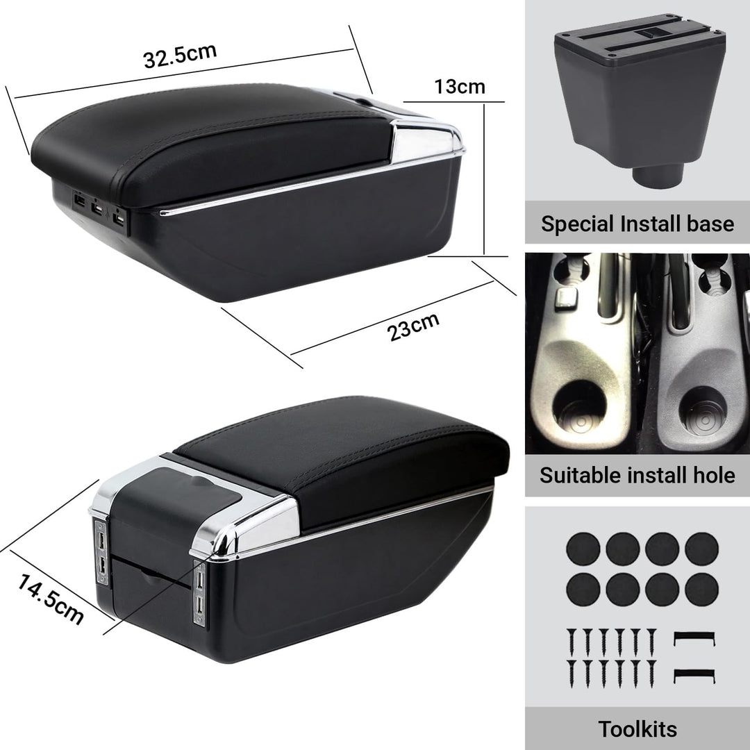 für Clio 4 Captur Armlehne Mittelkonsole Aufbewahrungsbox Doppelschicht Mit Getränkehalter Doppelsch