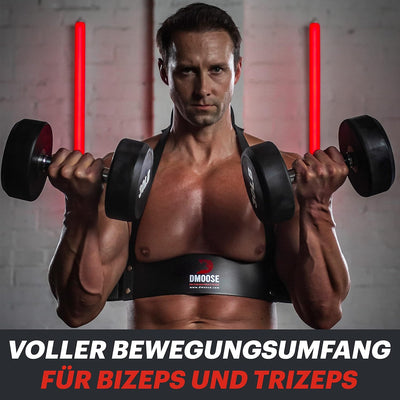 DMoose Fitness Bizeps Isolator, Arm Blaster Dickes Aluminium, Bizeps Trainingsgerät, Prämie Arm Blas