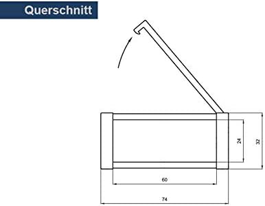 Energiekette CK 24, 60mm breit, Länge 1000mm/736mm (17 Glieder + Anschlusselemente)