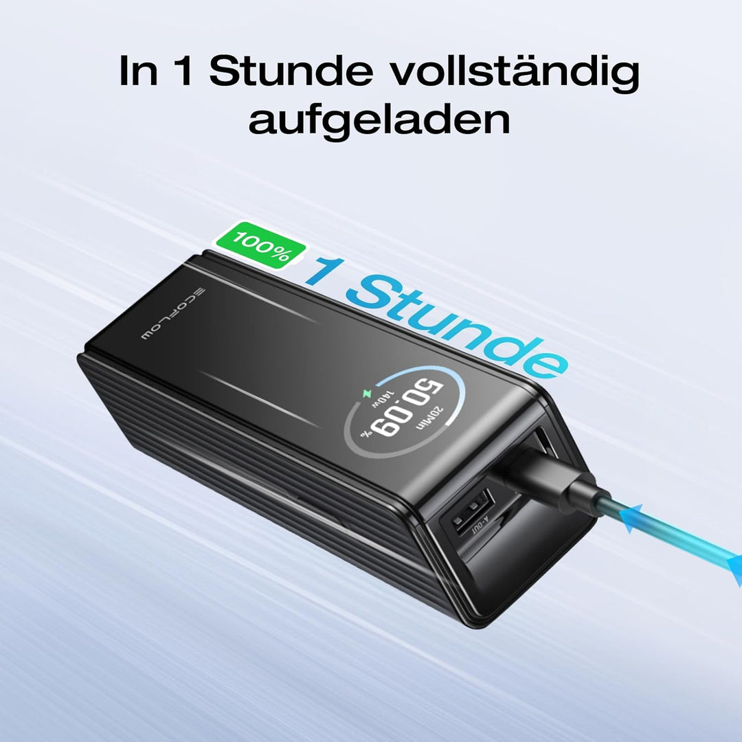 EcoFlow Powerbank 25000mAh 170W mit Zwei 140W USB-C Anschlüssen, Tragbares Ladegerät Laptop Power Ba