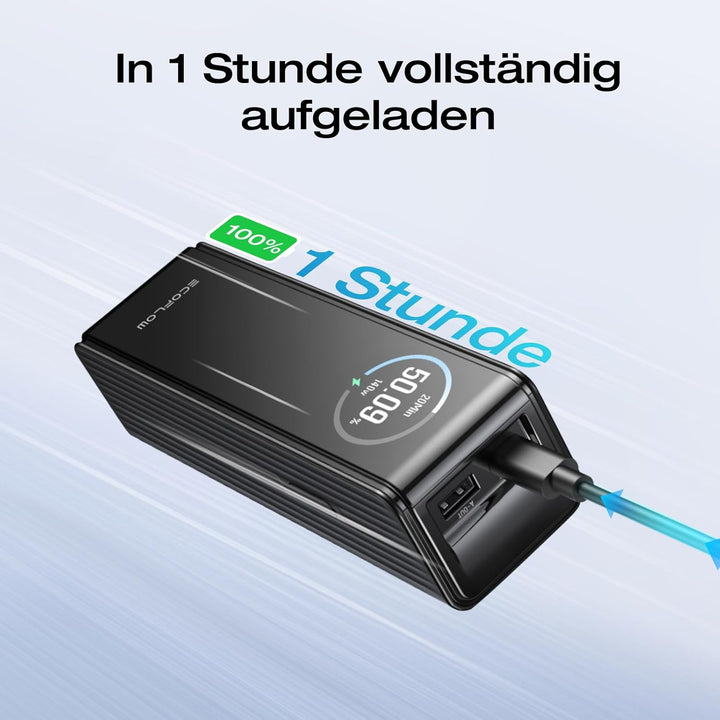EcoFlow Powerbank 25000mAh 170W mit Zwei 140W USB-C Anschlüssen, Tragbares Ladegerät Laptop Power Ba