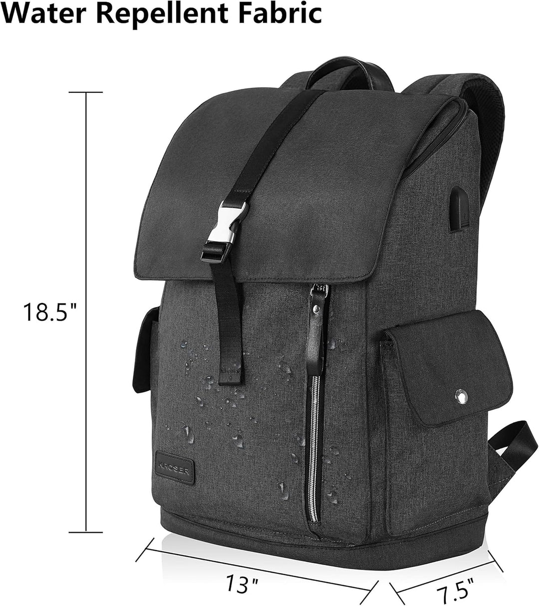 KROSER Laptop Rucksack 17,3 Zoll Damen Herren Schultasche Tagesrucksack Wasserabweisend Grosse Gepäc