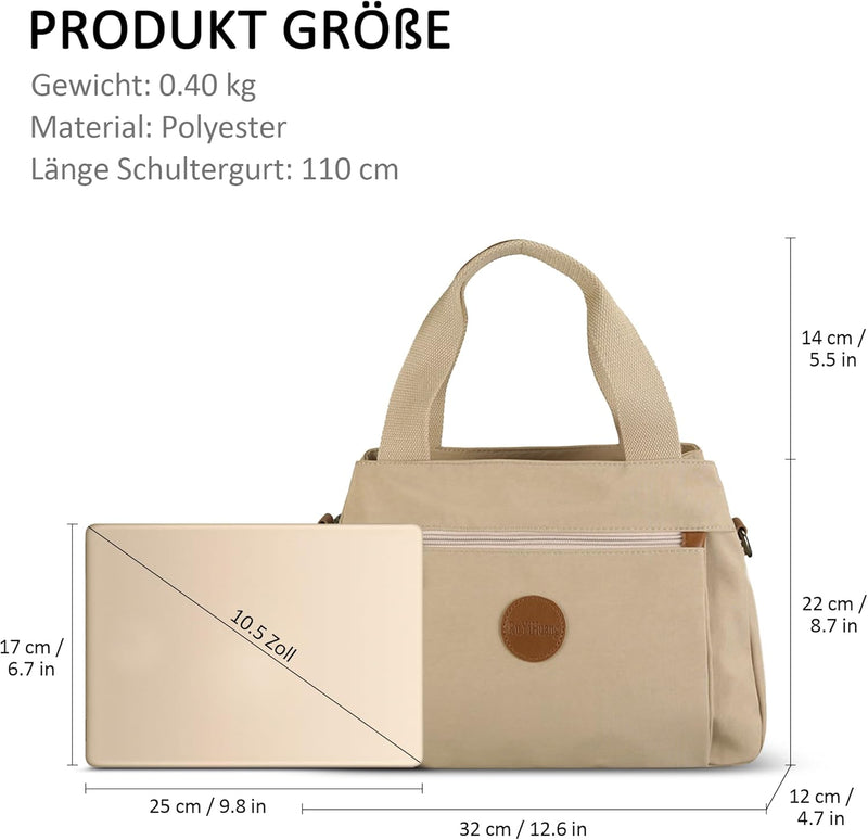 DORRISO Mode Umhängetasche Damen Canvas Handtasche Reise Schultertasche Casual Multifunktionale Umhä