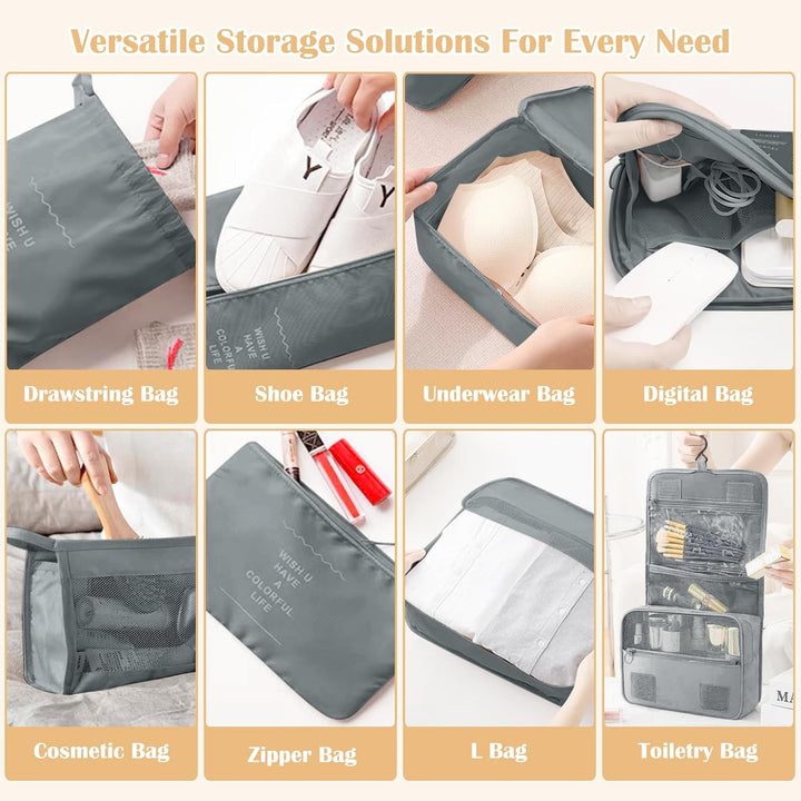 13 Stück Koffer Organizer Set, Packing Cubes, Wasserdichte Kofferorganizer für Urlaub und Reisen, Tr