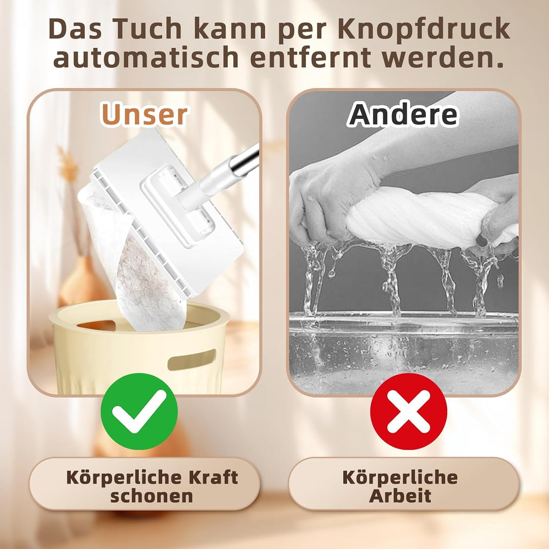 Mini Wischmopp mit Druckklemmsystem und EIN-Knopf-Bezugswechsel.Mopp Zum Bodenwischen Wird mit 10 wi