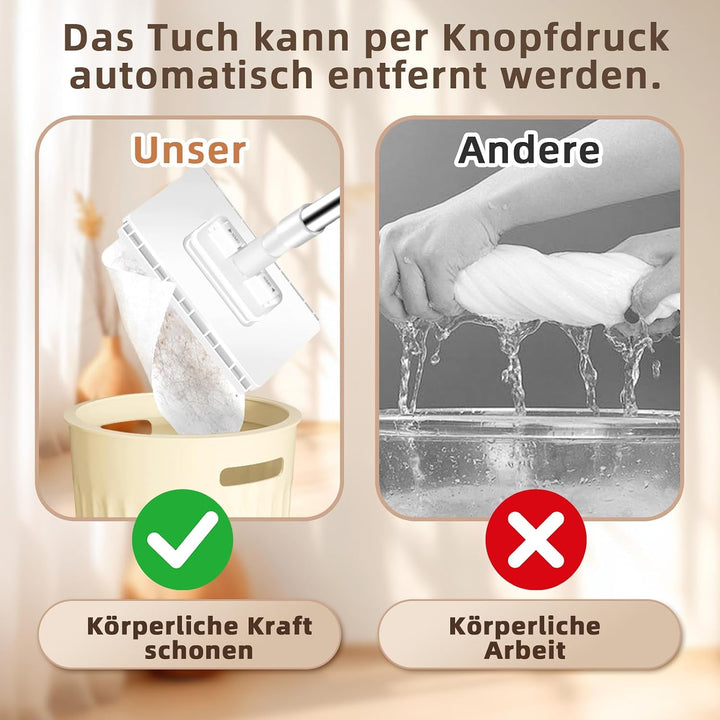 Mini Wischmopp mit Druckklemmsystem und EIN-Knopf-Bezugswechsel.Mopp Zum Bodenwischen Wird mit 10 wi