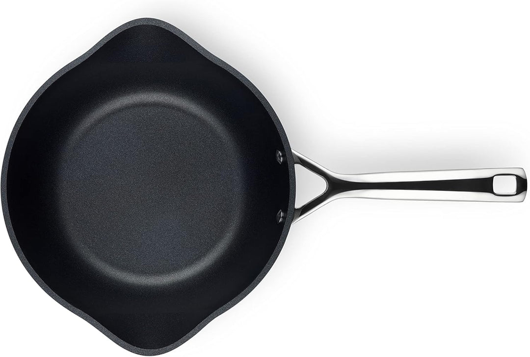 Le Creuset Toughned Antihaft-Bratpfanne mit Ausgiessern und Deckel, 24 x 8,5 cm, silber, 51101240013