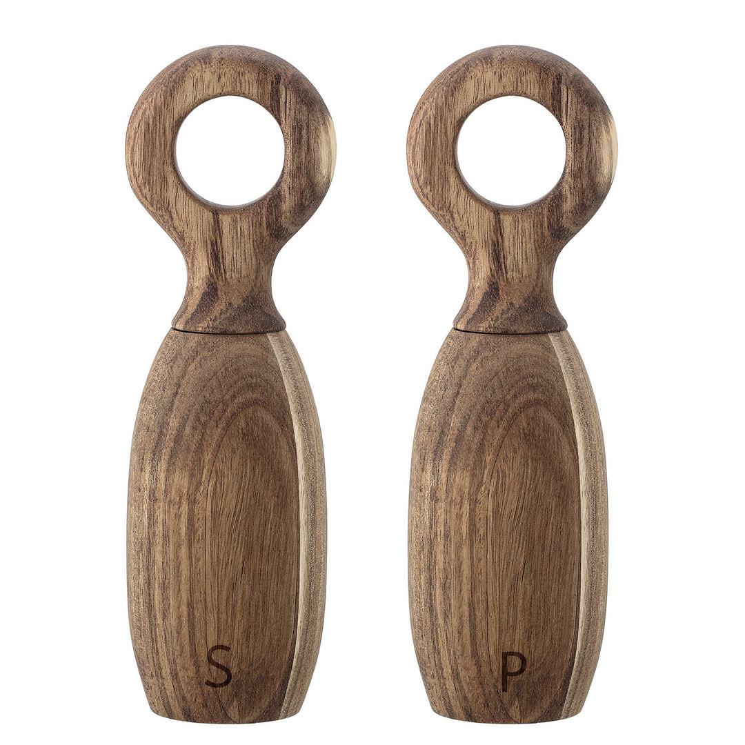 Bloomingville Salz- und Pfeffermühle Martim, aus Akazie, mit Griff, Masse D6,5xH21 cm, Salz- und Pfe