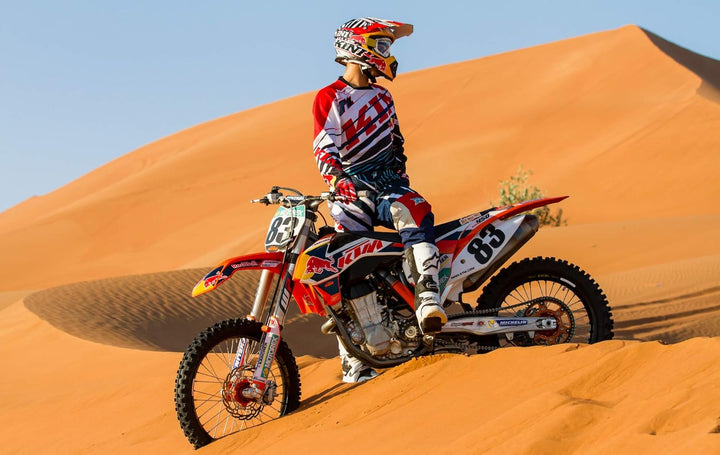 KINI Red Bull Revolution Gloves - Red/White - M – Motocross-Handschuhe für Herren, Motorsport, BMX H