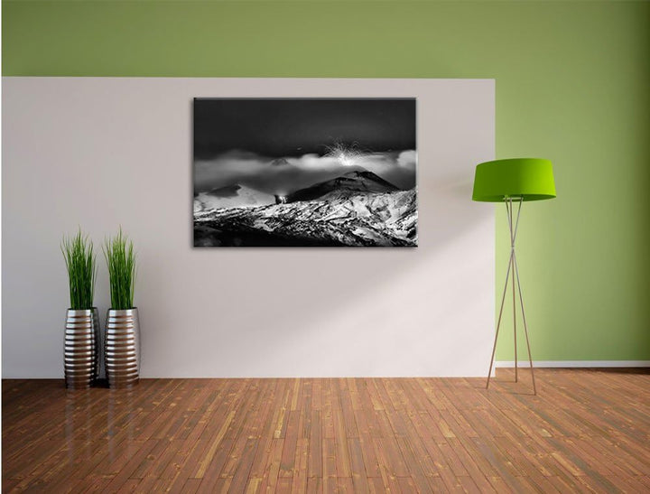 Pixxprint Gefährlicher Vulkanausbruch als Leinwandbild/Grösse: 100x70 / Wandbild/Kunstdruck/fertig b