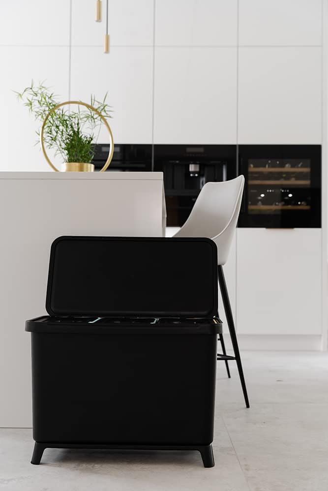 BirnePower Mülleimer 3er Set 3x 10L Müllbehälter Abfalleimer 30L Mülltrennsystem Müllsammler Set Ein