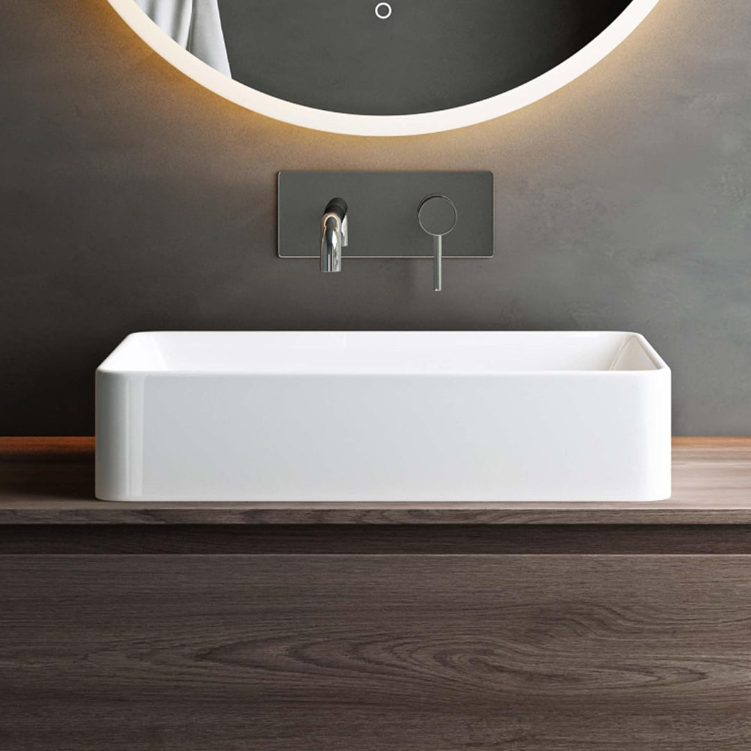 Mai & Mai Aufsatzwaschbecken aus Keramik, weiss mit Nano-Beschichtung Brüssel105D Breite: 58 cm Weis