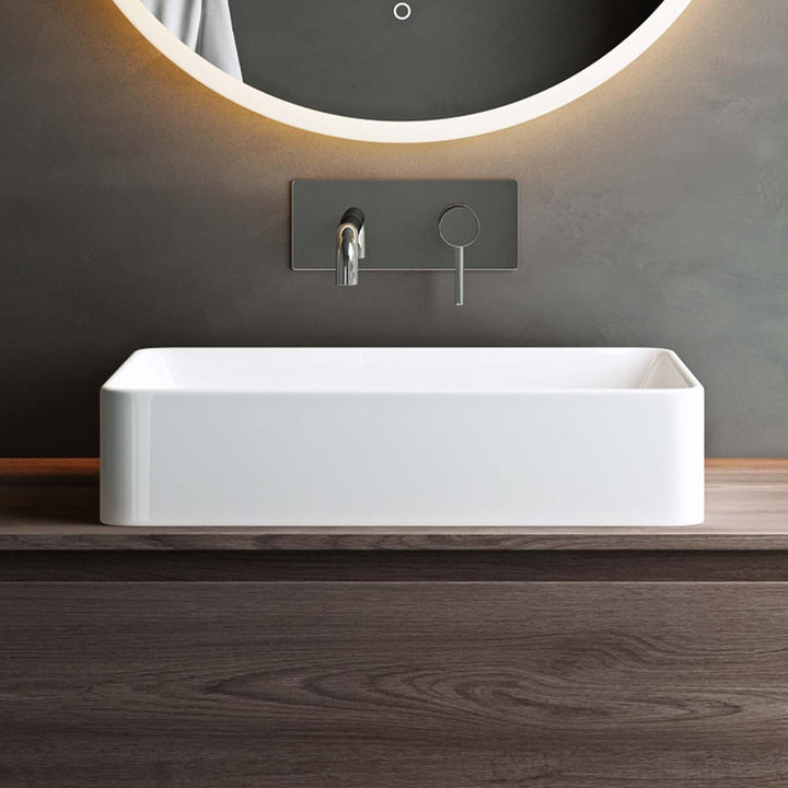 Mai & Mai Aufsatzwaschbecken aus Keramik, weiss mit Nano-Beschichtung Brüssel105D Breite: 58 cm Weis