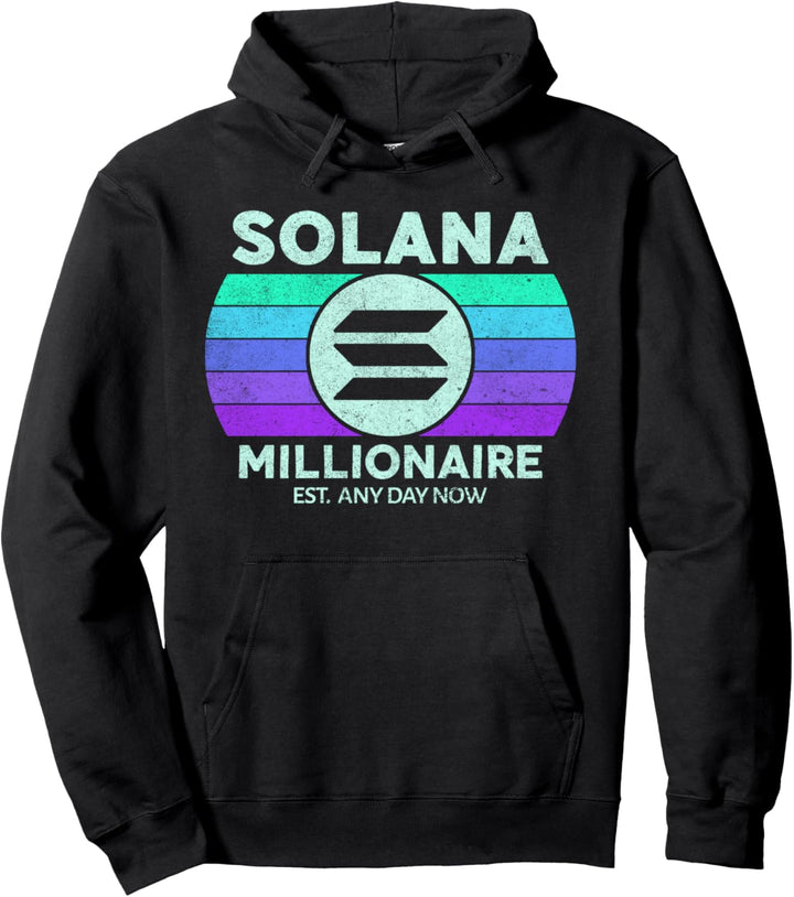 Retro Solana Millionär Est Jeden Tag | Vintage Solana Crypto Pullover Hoodie