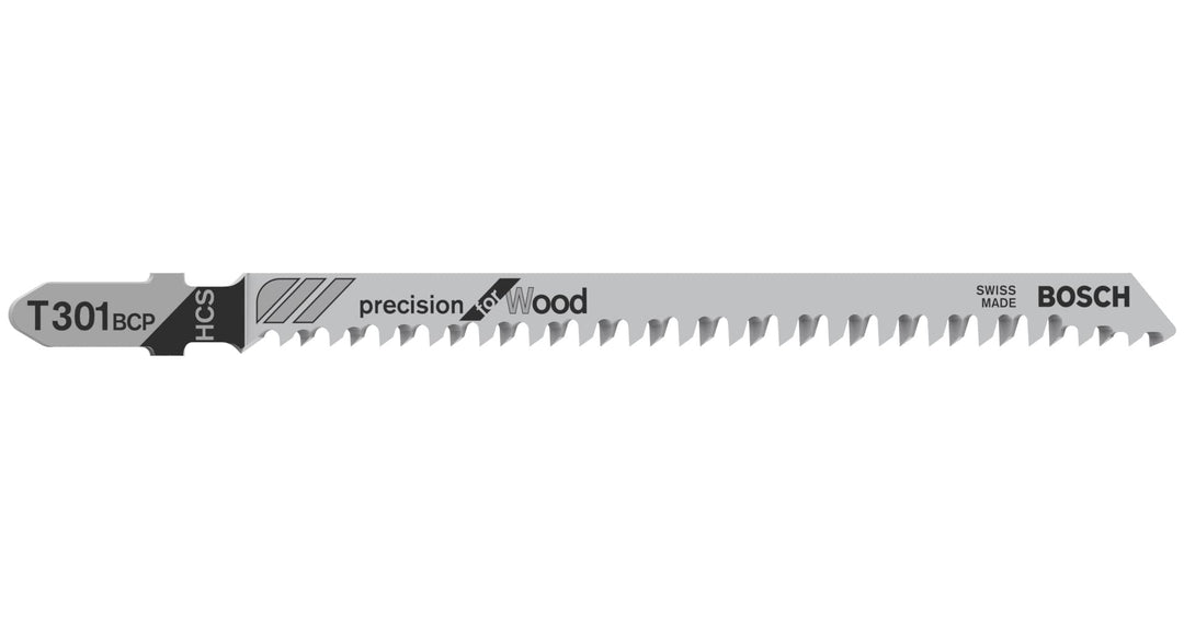 Bosch 5x Stichsägeblatt T 301 BCP Precision für Wood (für weiches Holz, gerader Schnitt, Professiona