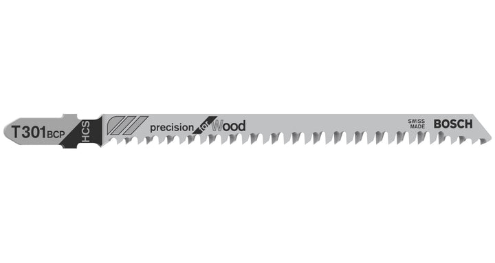 Bosch 5x Stichsägeblatt T 301 BCP Precision für Wood (für weiches Holz, gerader Schnitt, Professiona