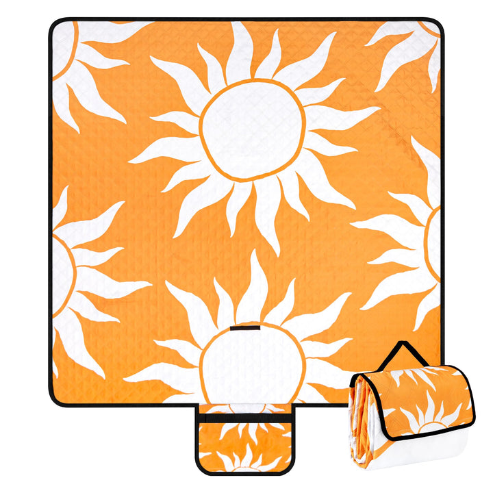 Picknickdecke 200x200 cm，XXL Stranddecke wasserdicht sandfrei, faltbare Strandmatte aus Dreischichti