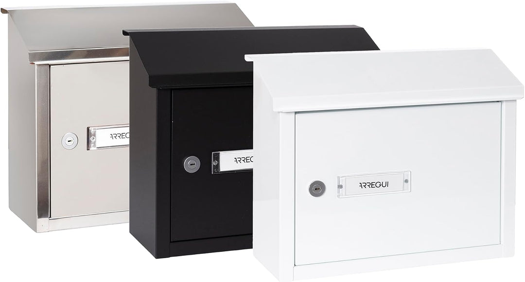 ARREGUI v-4070 V4074 Maxi Durchwurfbriefkasten aus strukturlackiertem Stahl, Grösse M (DIN A4), Brie