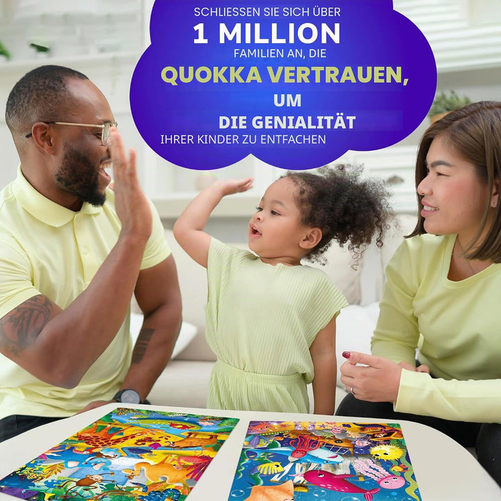 QUOKKA Puzzles für Kleinkinder 3-5 - 4 x 48 Teile Bodenpuzzles für Kinder im Alter von 3-4 Jahren -