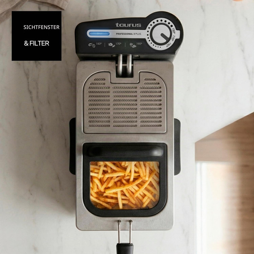 Taurus - Profi-Fritteuse | Ölfilter | 3 l | 2100 W | Ölfritteuse | Gastro | Professionell | Öl 3L|Mi