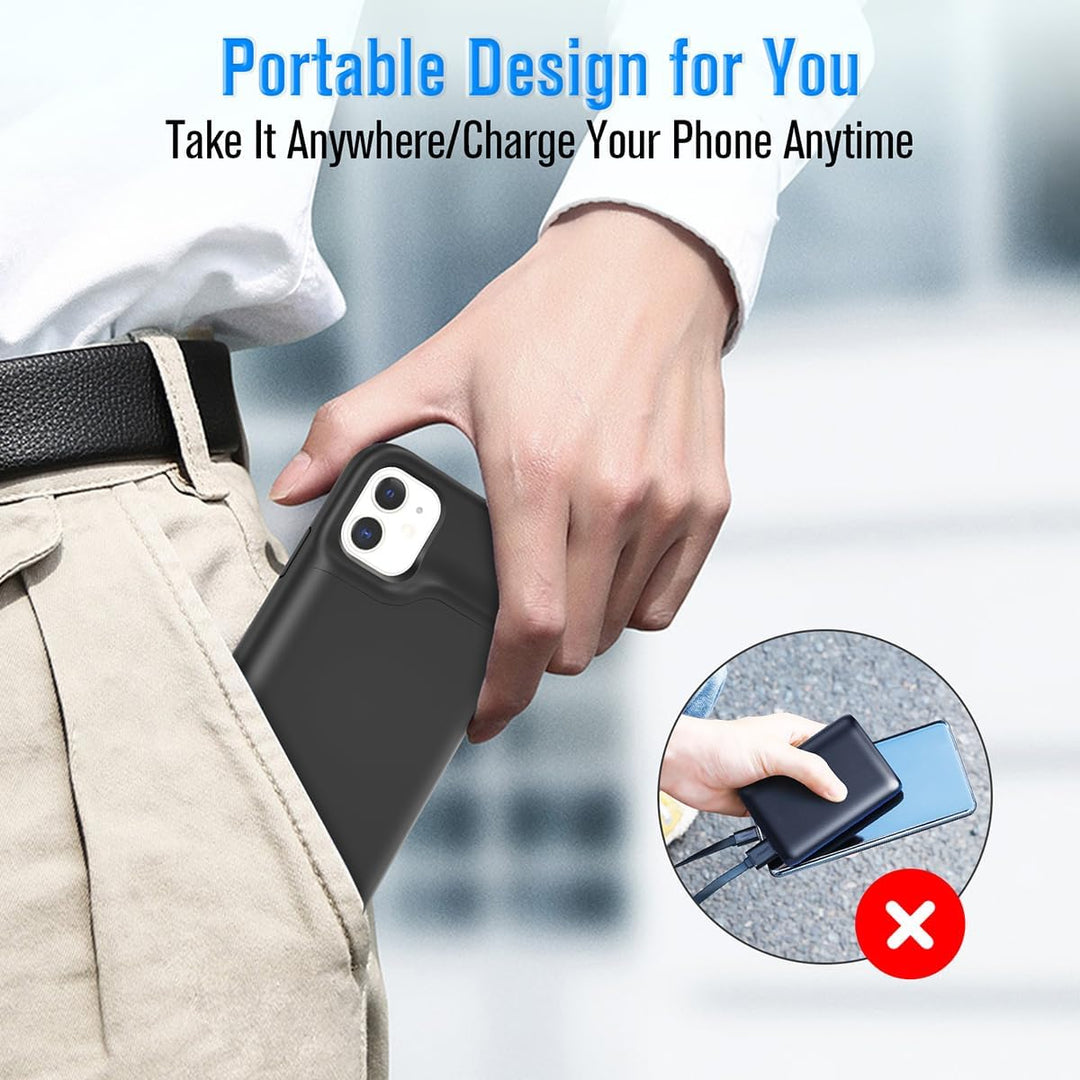 HUOBAO Akkuhülle für iPhone 12/12Pro, [5000mAh] Zusatzakku Ladehülle Akku hülle Handyhülle, Akku Bat