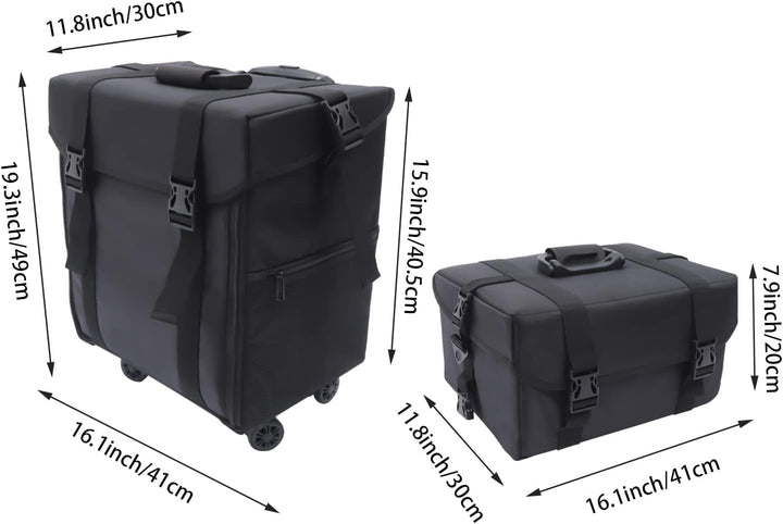 2 in 1 Kosmetikkoffer, Abnehmbarer Kosmetikkoffer Trolley mit Rollen und Deichsel, Friseurkoffer mit