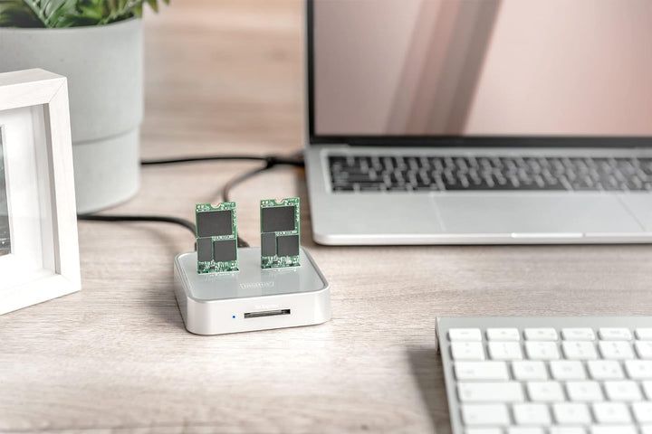 DIGITUS USB Typ-C 3.1 Duale M.2 NVMe & mSATA-SSD-Dockingstation - M.2-Modultyp 22110, 2280, 2260, 22