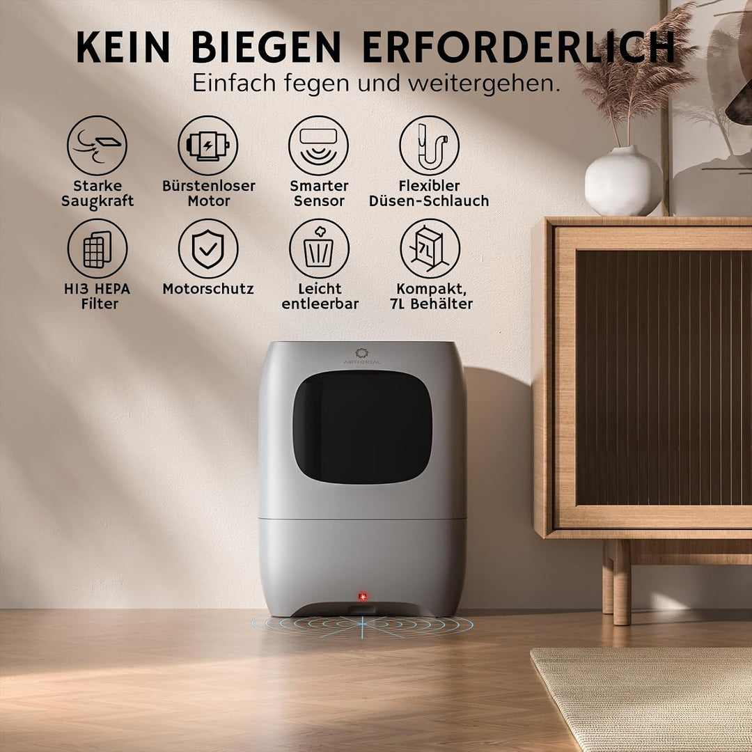 AIRTHEREAL T1 Berührungslose Saugkehrschaufel & Elektrische Kehrbesen Haarsauger – Automatisch per I