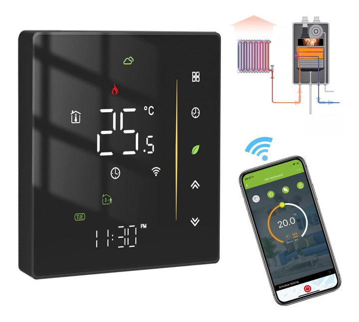 MOES WiFi Thermostat Programmable Room Temperature Controller for Gas Boiler Temperature HumidityTuy