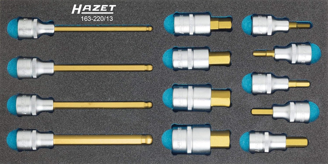 HAZET 163-220/13 Schraubendreher-Einsatz-Satz 163-220/13 Cvd-tin Coated, 163-220/13 Cvd-tin Coated
