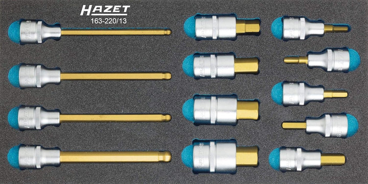 HAZET 163-220/13 Schraubendreher-Einsatz-Satz 163-220/13 Cvd-tin Coated, 163-220/13 Cvd-tin Coated