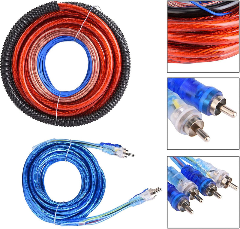 BOROCO Auto-Subwoofer-Kabel-Kit, Verstärker-Installationskabel-Kits Auto-Verstärker-Verkabelung Vers