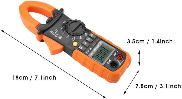PEAKMETER Digitales Zangenmessgerät Multimeter PM2108 Tragbarer 6600-Zähler Zählstrom/DC-Zangenmessg