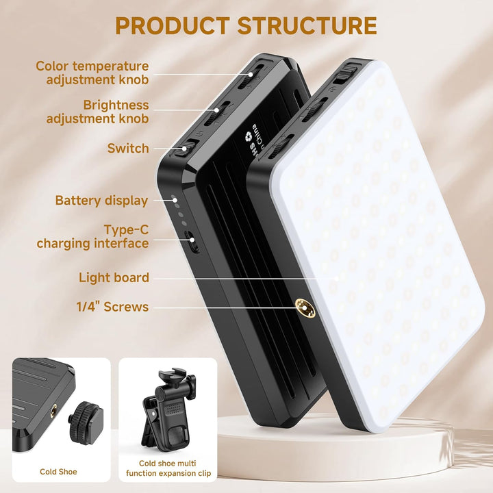 120 LED Selfie Licht, 3 Lichtmodi Handy Selfie Licht mit Clip, Tragbares Beauty Licht für Handy, Kam