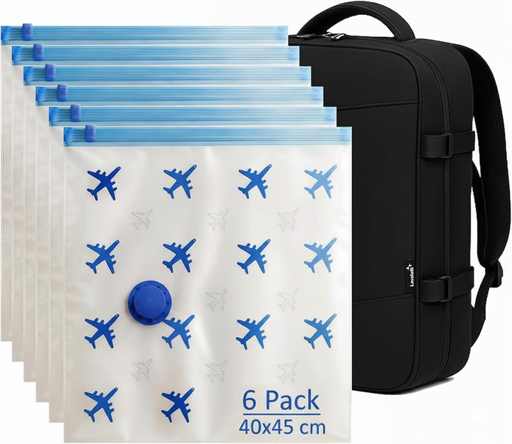 Lavatelli Ultimate Travel Set mit kabelloser USB-C Pumpe & 12 Vakuumbeuteln (6x 40x45 + 6x 40x60 cm)