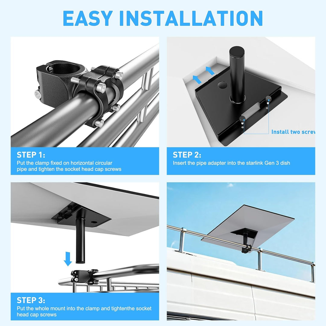 Starlink Gen 3 RV Ladder Mount & Roof Rack Mount, Starlink Gen 3 Halterung Verstellbarer Installatio