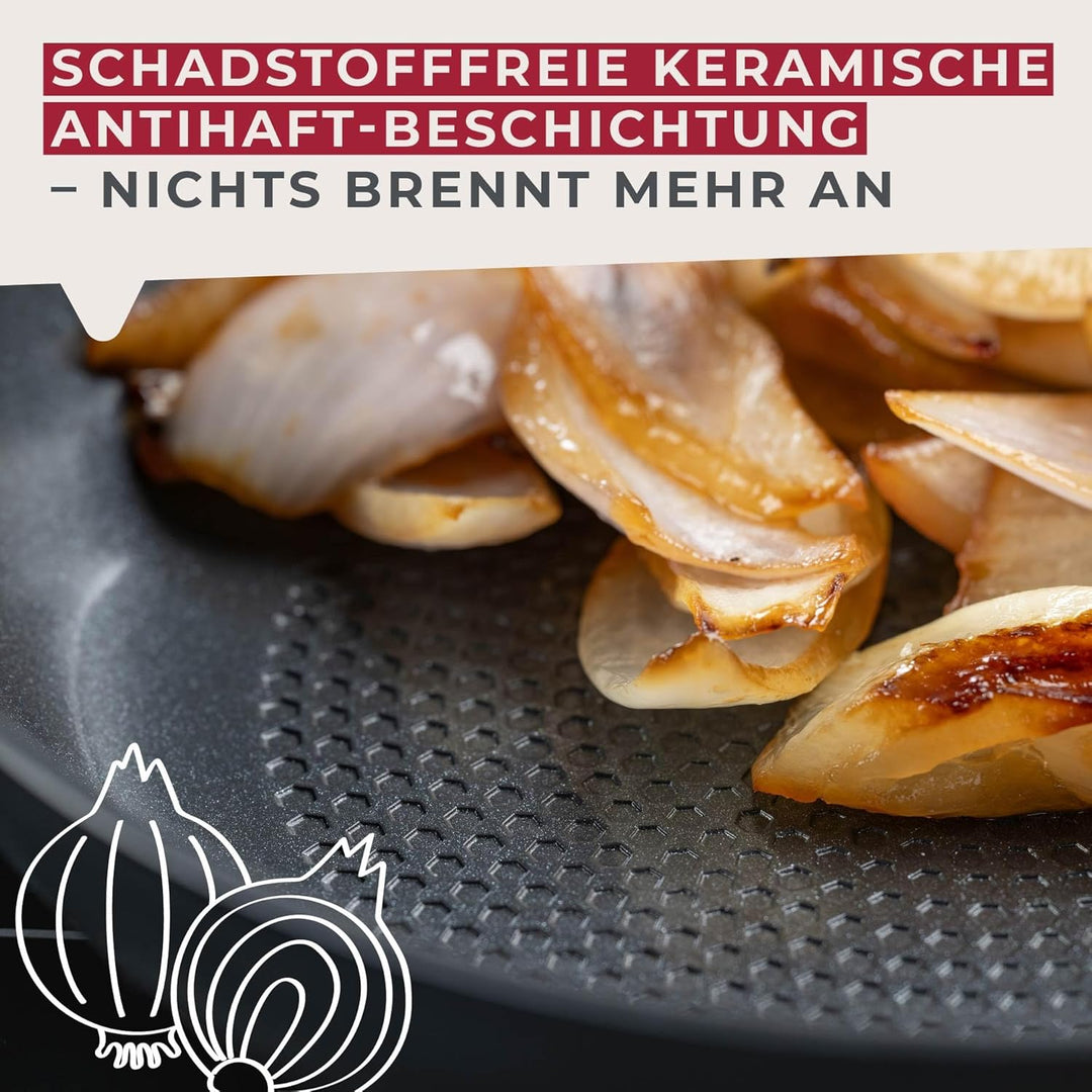 Fackelmann Pfanne 20cm Statement – Keramik beschichtete Pfanne - Recyceltes Aluminium mit Antihaft-B