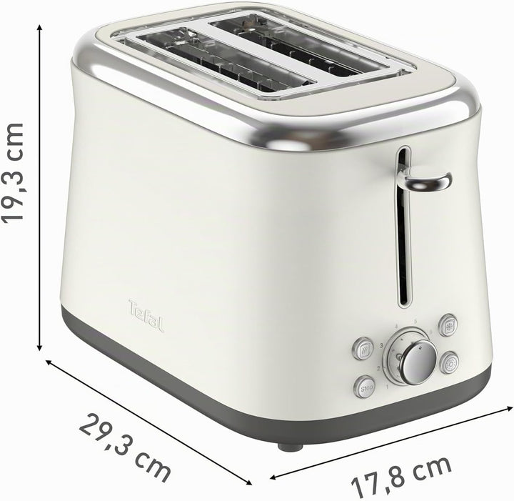 Tefal Collection Doppelschlitz-Toaster, extra hoher Hebel, 8 Bräunungsstufen, 4 Funktionen, breite S
