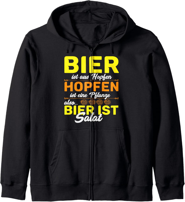 Bier ist aus Hopfen Bier ist Salat Hackedicht Biermarke Kapuzenjacke