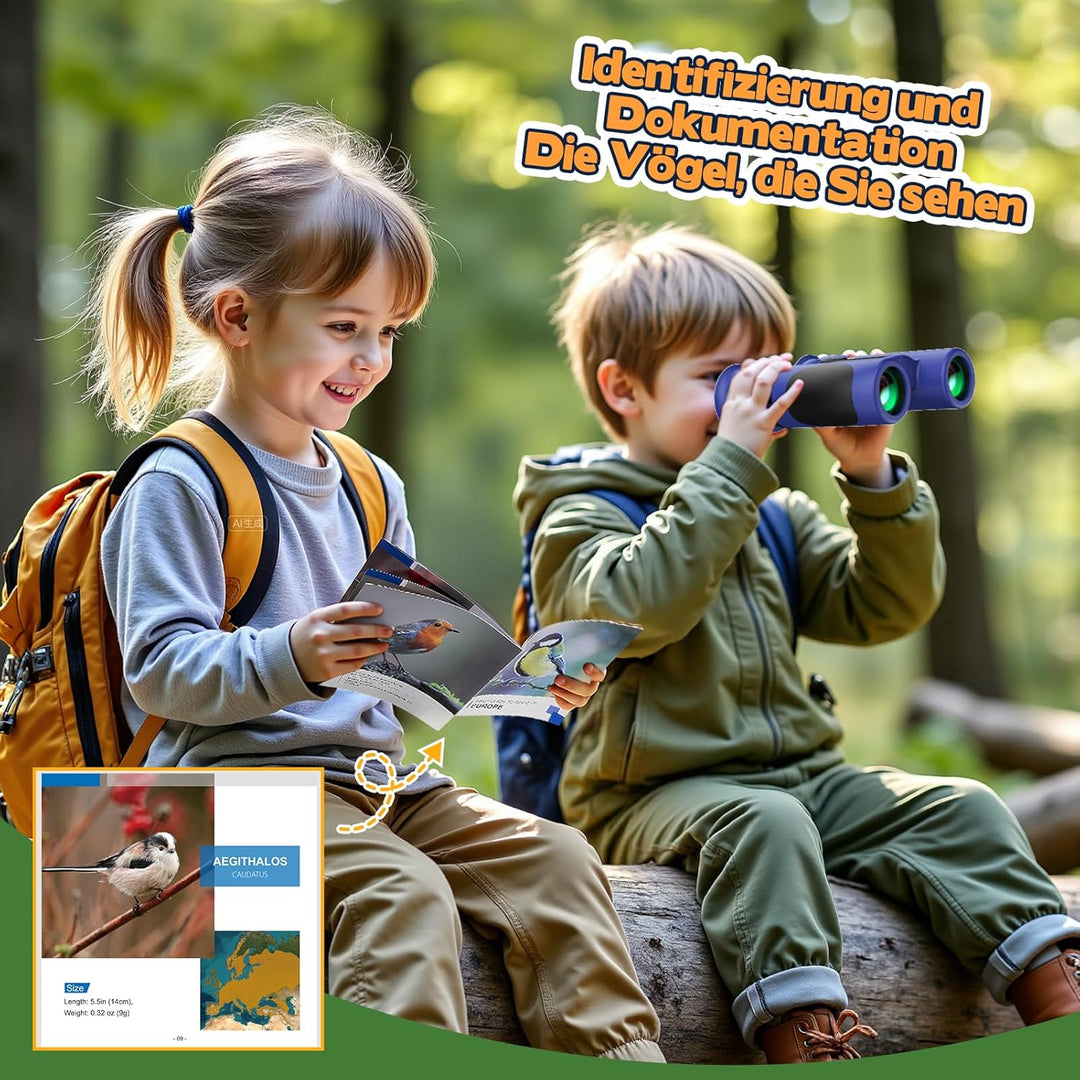 Fernglas Kinder Vergrösserung 8X21, Mini Fernglas Kinder Spielzeug ab 3-12 Jahre, Outdoor Spielzeug