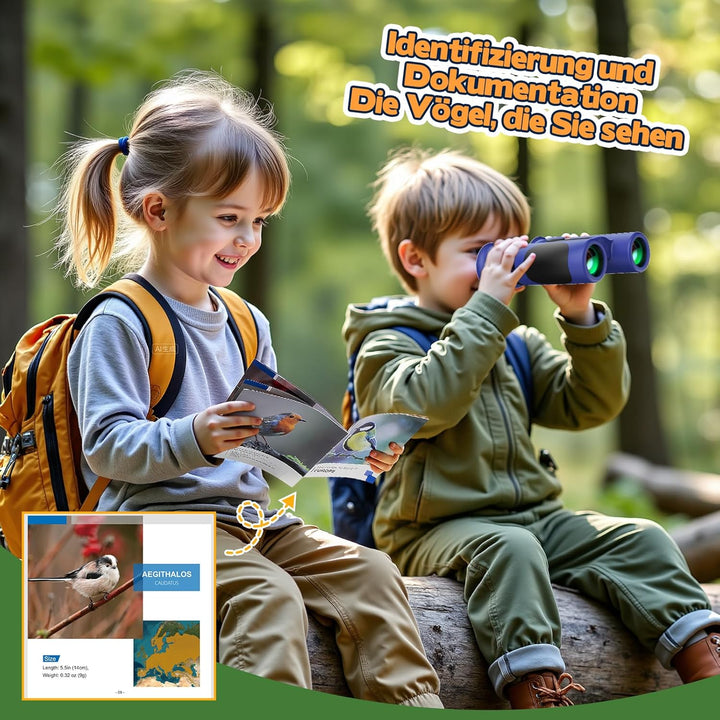 Fernglas Kinder Vergrösserung 8X21, Mini Fernglas Kinder Spielzeug ab 3-12 Jahre, Outdoor Spielzeug