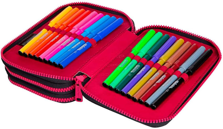 COOLPACK 3-FACH Mäppchen Federmappe Federtasche XXL Federtasche Federmappe Federmäppchen 44-teilig g