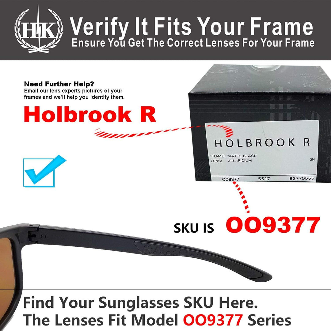 HKUCO Verstärken Ersatz-Brillengläser für Oakley Holbrook R OO9377 Schwarz/Grün Sonnenbrille