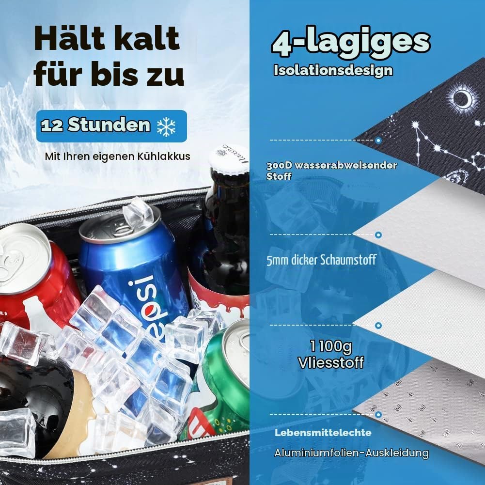 Lekesky Kühltasche Damen Lunchtasche Isolierte für Frauen Auslaufsichere weit geöffnete Lunchbox, 11