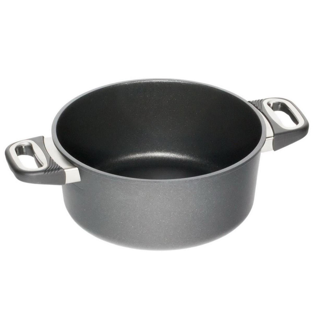 AMT Bratentopf aus Aluguss für Induktion - Durchmesser oben/Boden/Volumen 24 cm / 22cm / 3 Liter Ø 2