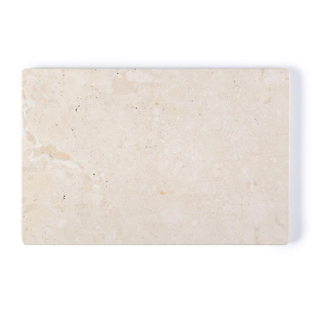 Koville Natürliches Travertin-Marmor-Schneidebrett für Küchentheke, 30,5 x 20,3 cm, echte Steinplatt
